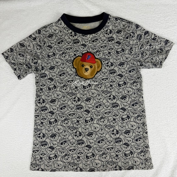 Polo Ralph Lauren Other - Polo Ralph Lauren Bear T-Shirt Boys 8 Gray All Over Print Preppy Graphic Tee